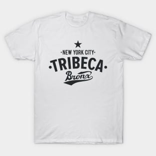 Tribeca Manhattan Logo -  Authentic NYC Vibes - Minimal Style T-Shirt